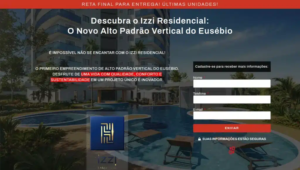 Landing Page IZZI — Construtora Dube